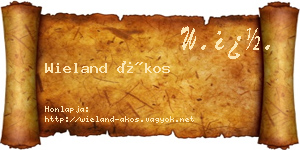 Wieland Ákos névjegykártya